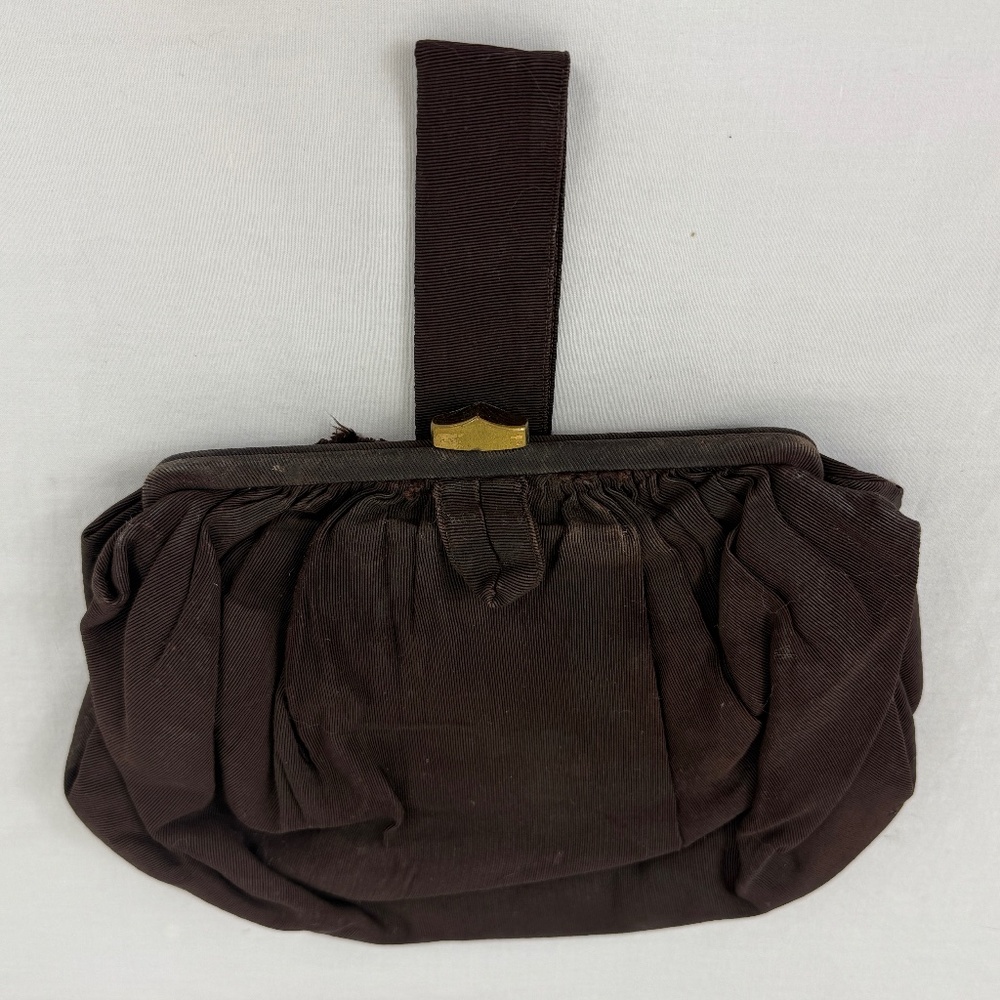 Vintage Brown Clutch Purse with Pockets